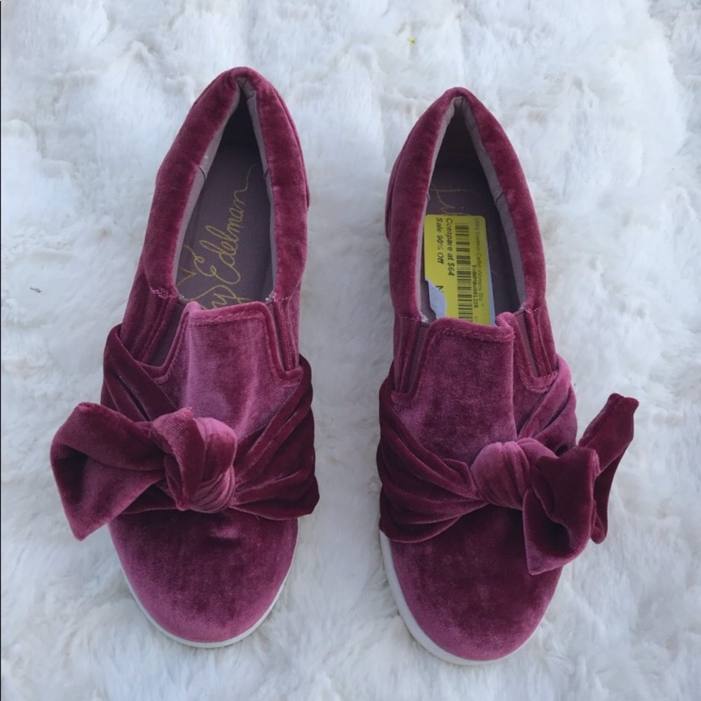 Libby Edelman Caitlyn Velvet Platform Sneakers - Picture 2 of 6